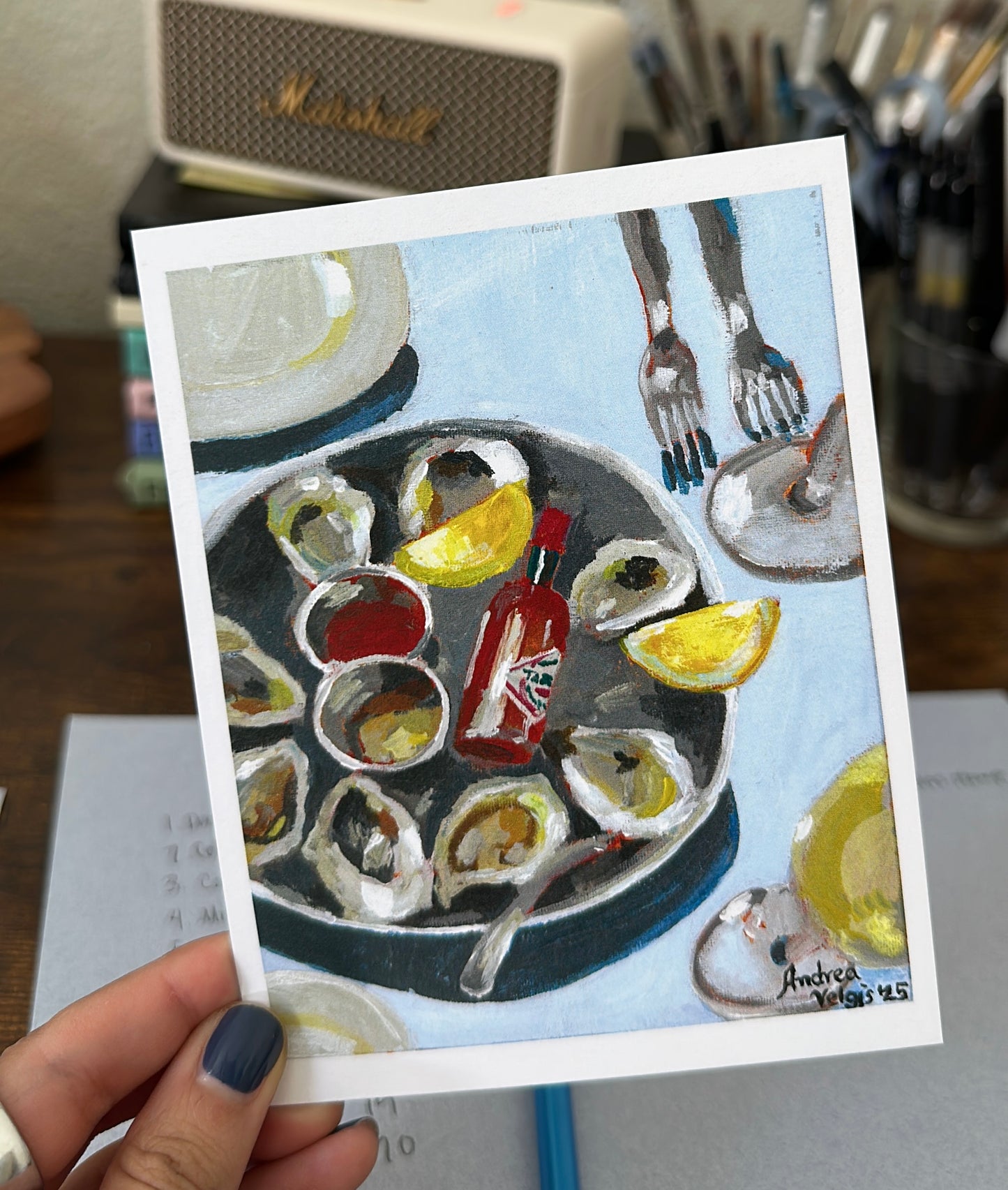 Oysters & White Wine - Postcard Print